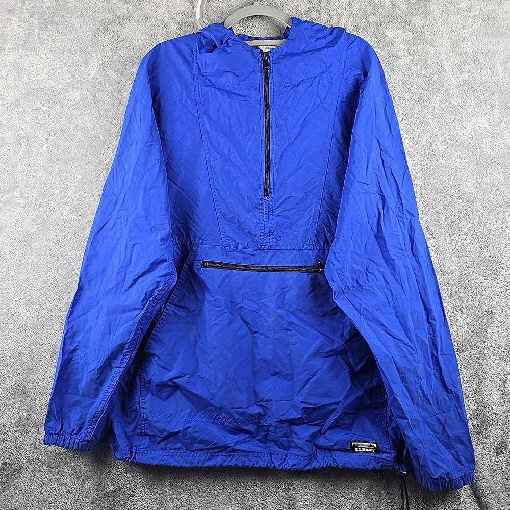 Vintage‎ LL Bean Jacket Anorak Hooded Windbreaker 1/2 Zip Mens XLT USA Made